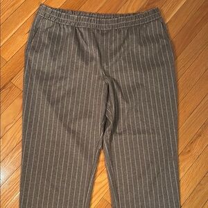 A New Day - High-Rise Regular Fit Tapered Ankle Knit Pants in Taupe Pinstripe